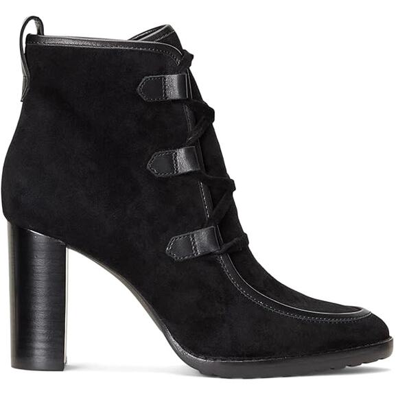 NEW Lauren Ralph Lauren Women's Mabel Lace-Up Dress Booties Black 11M